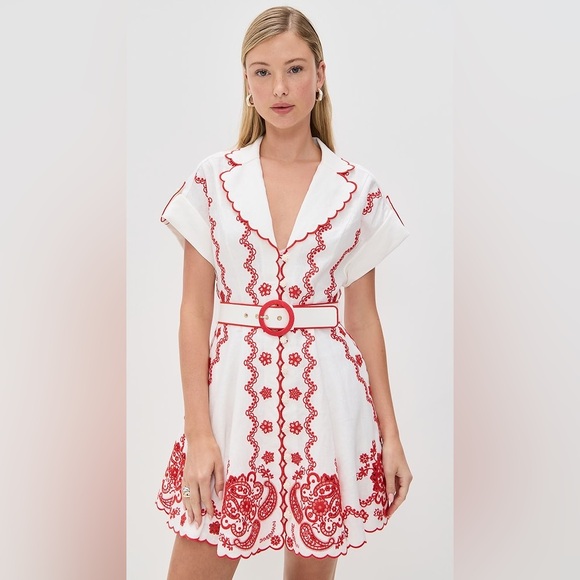NEW: ZIMMERMANN LUCKY EMBROIDERED MINI DRESS - SIZE 1 (US 4-6) - Picture 1 of 3